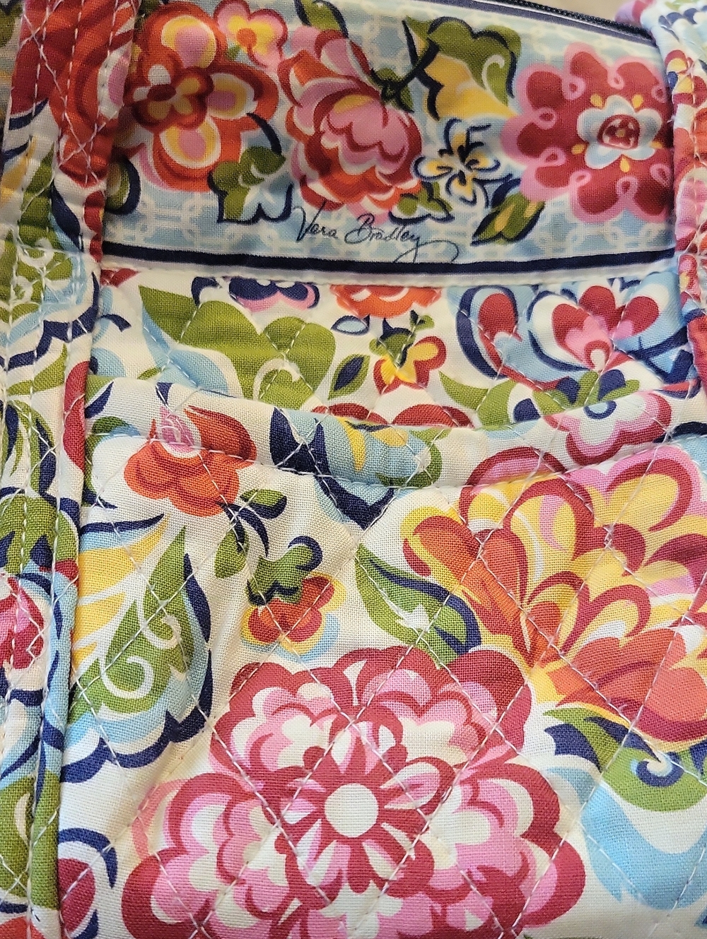 Vera Bradley Coral Pink Floral Quilted Tote (pocketbook) - Picture 4 of 6